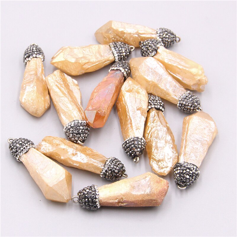 1pc Natural quartz Crystal healing Quartz stone Pendant Necklace Amulet lucky best friends Jewelry pendant charm: 5