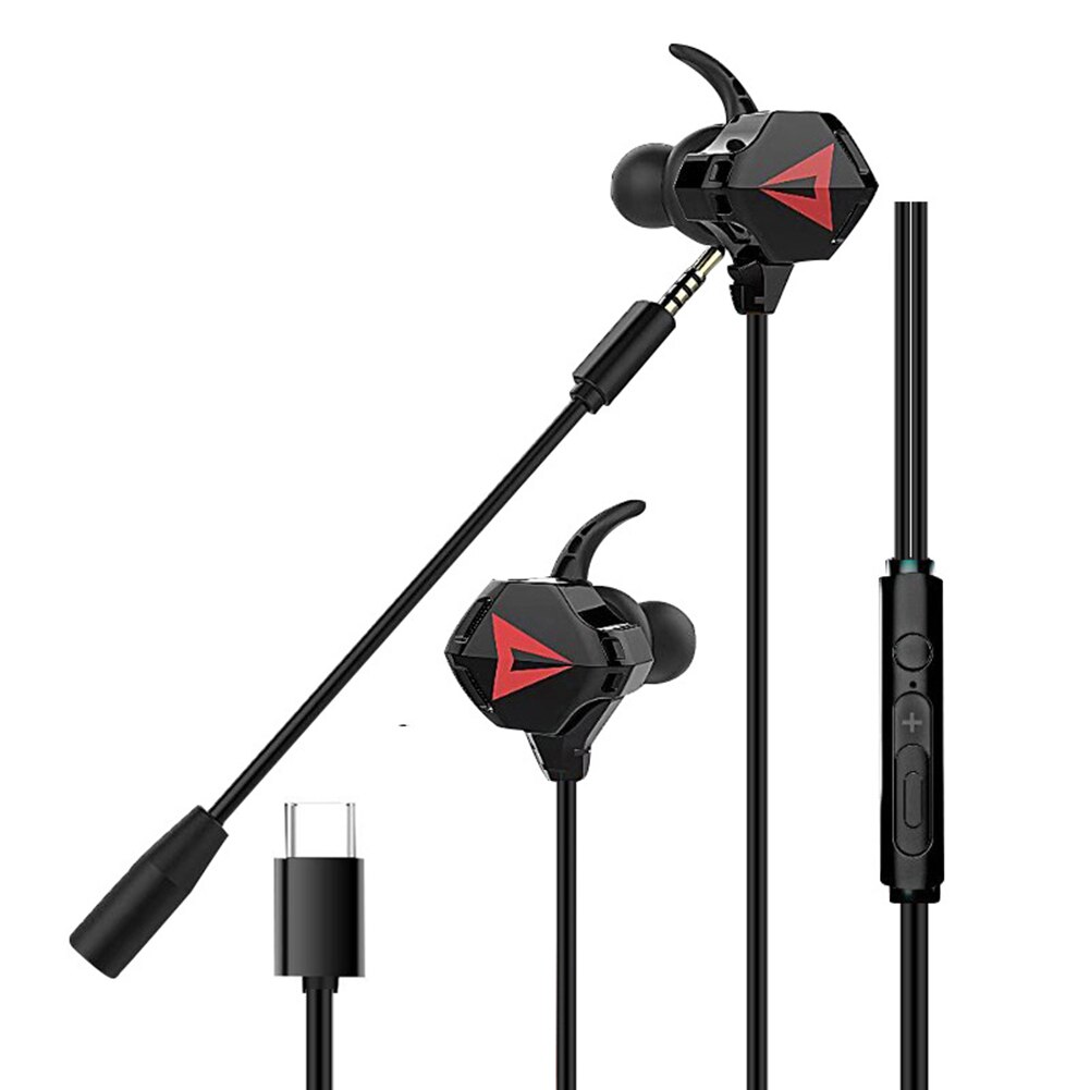 G5 Tipo-C Interfaccia Portatile In-Ear Wired Auricolare Nessun Ritardo di Gioco Auricolare Riduzione Del Rumore con Microfono per telefono: Black