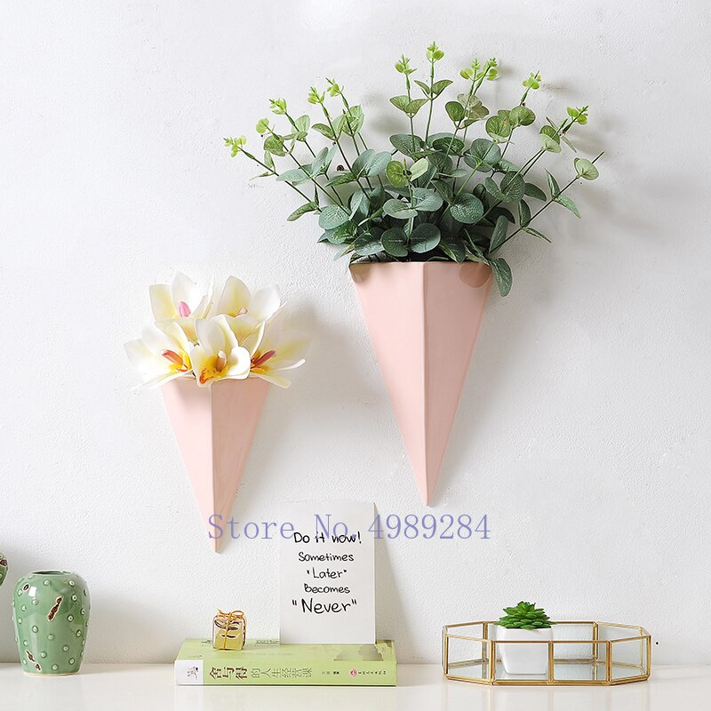 Creatieve Keramiek Muur Opknoping Geometrische Muur Vaas Achtergrond Wanddecoratie Schorsing Bloemstuk Moderne Decoratie