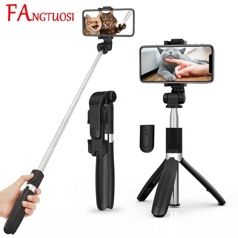 Fangtuosi Draadloze Bluetooth Selfie Stok Statief Opvouwbare Statief Monopods Universal Voor Smartphones Voor Iphone Huawei
