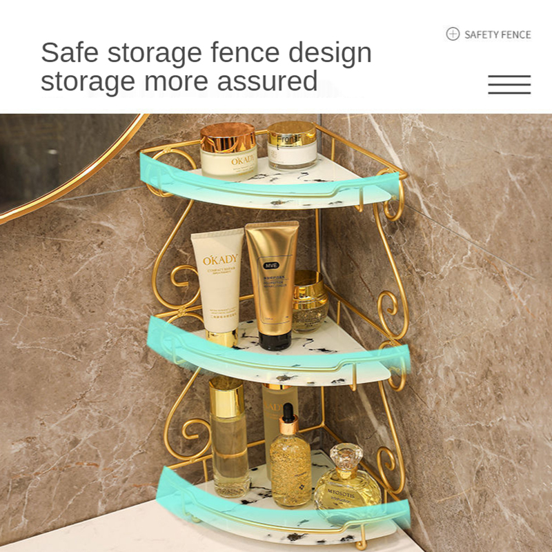 Light Luxury Triangle Bathroom Storage Shelf Toilet Vanity Storage Rack Bathroom Cosmetics Storage Rack Shelves And Supports