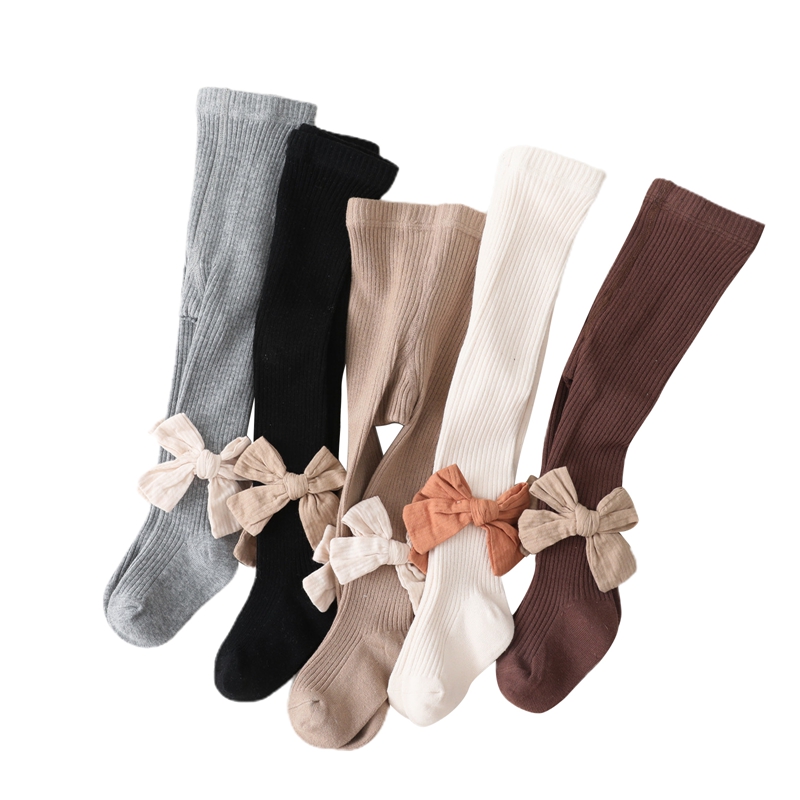 0-4y outono inverno kawaii adorável bebê menina meia-calça collants tricô bowknot inferior malhas quentes calças leggings 5 cores