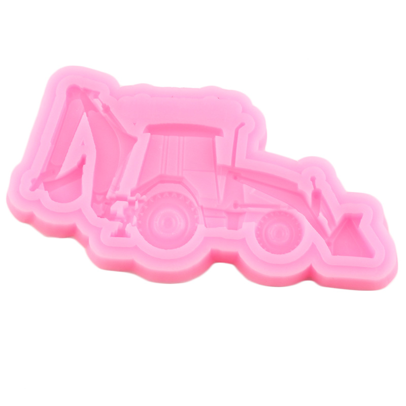 3D Bagger Silikon bilden Traktor DIY Baby Geburtstag Fondant Kuchen Dekorieren Werkzeuge Süßigkeit Harz Tonne Schokolade Gumpaste Formen
