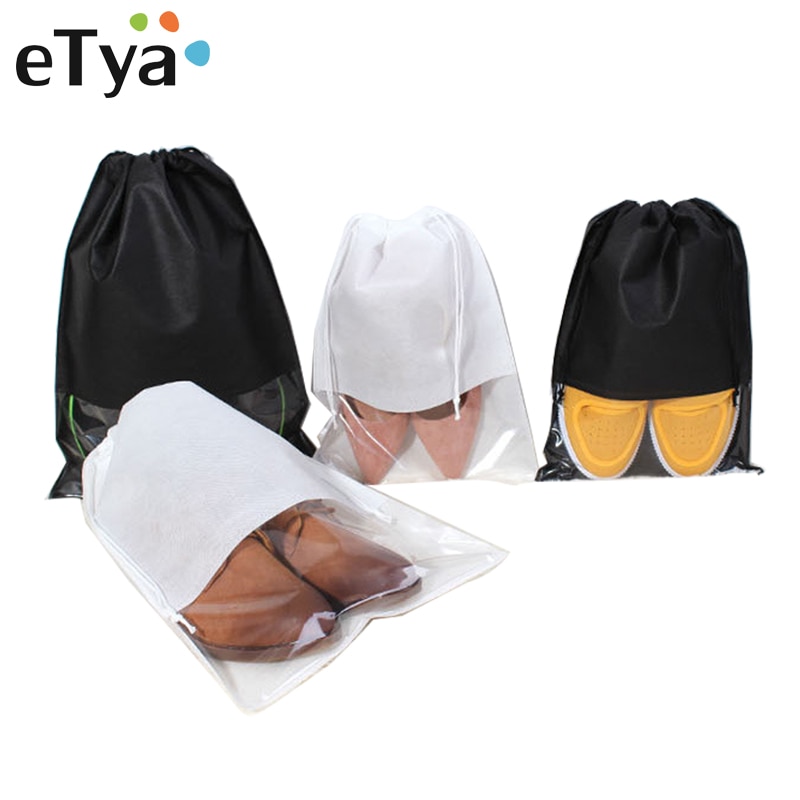 ETya 2 Dimensioni Donne Scarpe Da Uomo del Sacchetto di Drawstring Del Sacchetto Del Sacchetto tessuto Non Tessuto Portatile Da Viaggio Scarpe Clothes Organizer Imballaggio borse