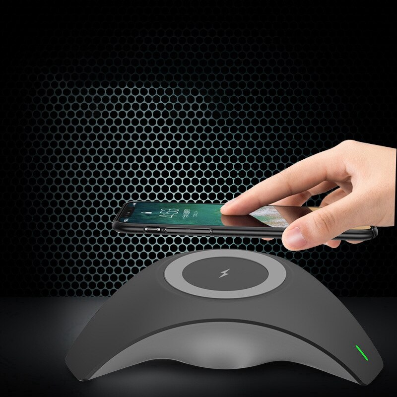 Kabelloses ladegerät mit 10w qi-schnellladestationen für büro und zuhause, kompatibel mit iphone und samsung