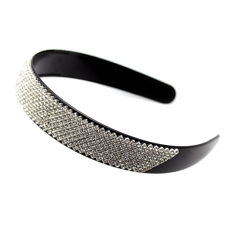 45mm Breite WunderschöNe Voll Kristall Königin Tiara Stirnband Diamant Hochzeit Kopfschmuck Strass Frauen gepolstert Haar Band Braut Schmuck: 25mm Breite Silber-