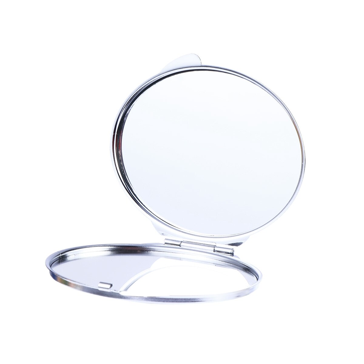 Portable Folding Mirror Various Shapes Metal Compact Collapsible Travel Mirrors Mini Cosmetic Pocket Mirror Makeup Tools: Oval