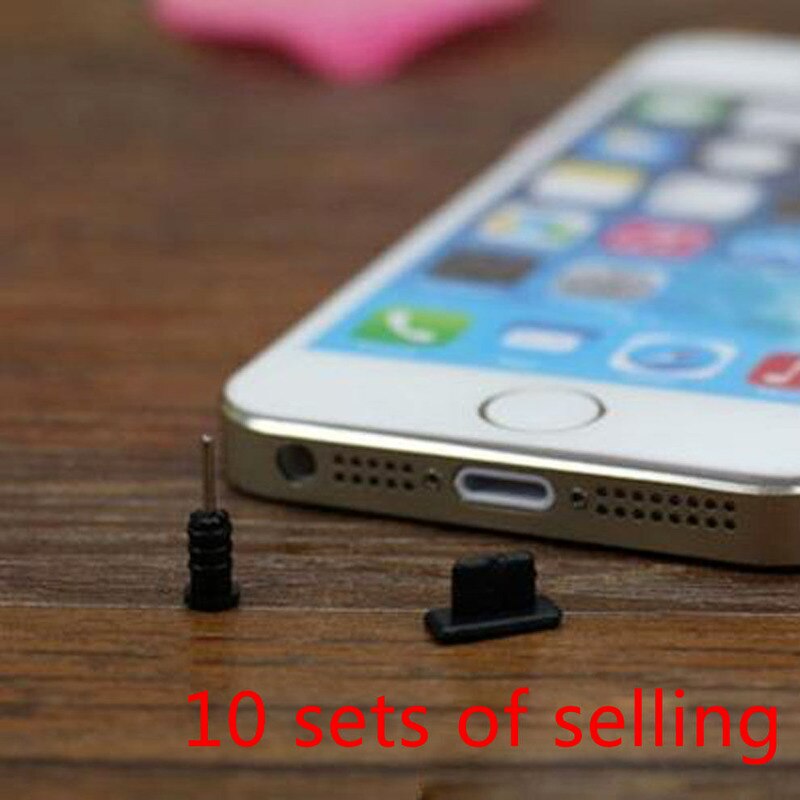 10 Sets Silicone Anti Dust Cap Earphone Pluggen Stopper Dust Plug Voor Iphone Silicon Plug Telefoon Accessoires: Black