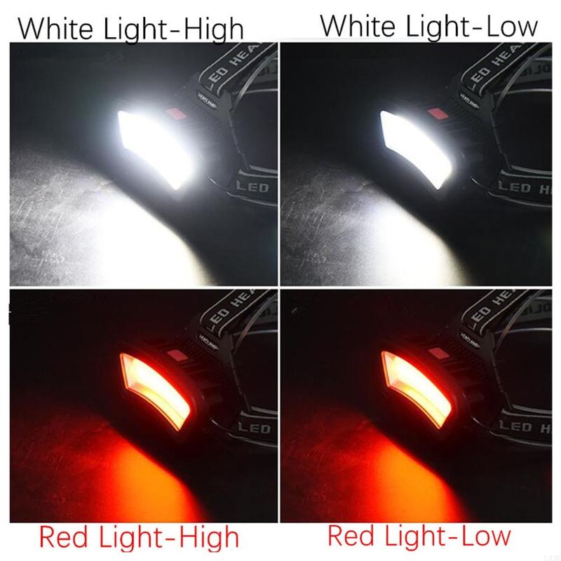 Cob Headlight Led Headtorch Flashlight Headlamp Waterproof Safe Camping Cycling