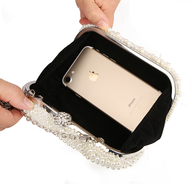 Luxus Perle Kupplung Taschen Frauen Geldbörse Diamant Damen Hand Taschen weiß Abend Taschen für Party Hochzeit schwarz Bolsa Feminina