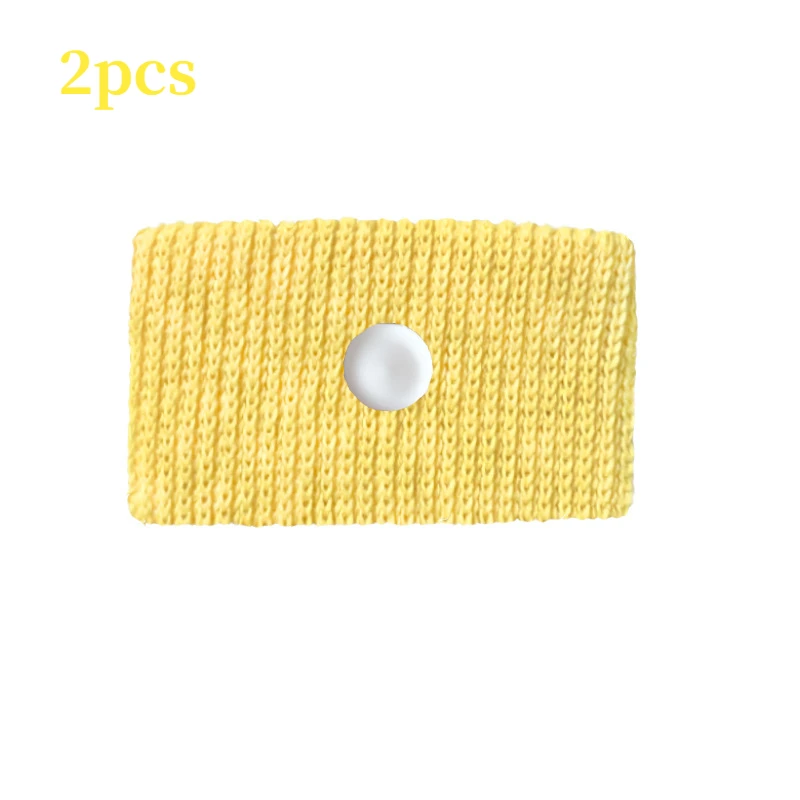 2 uds viaje mañana mareo muñequera Anti Nausea coche Van mar avión pulsera Anti-movimiento mareo pulsera correa barcos: YELLOW