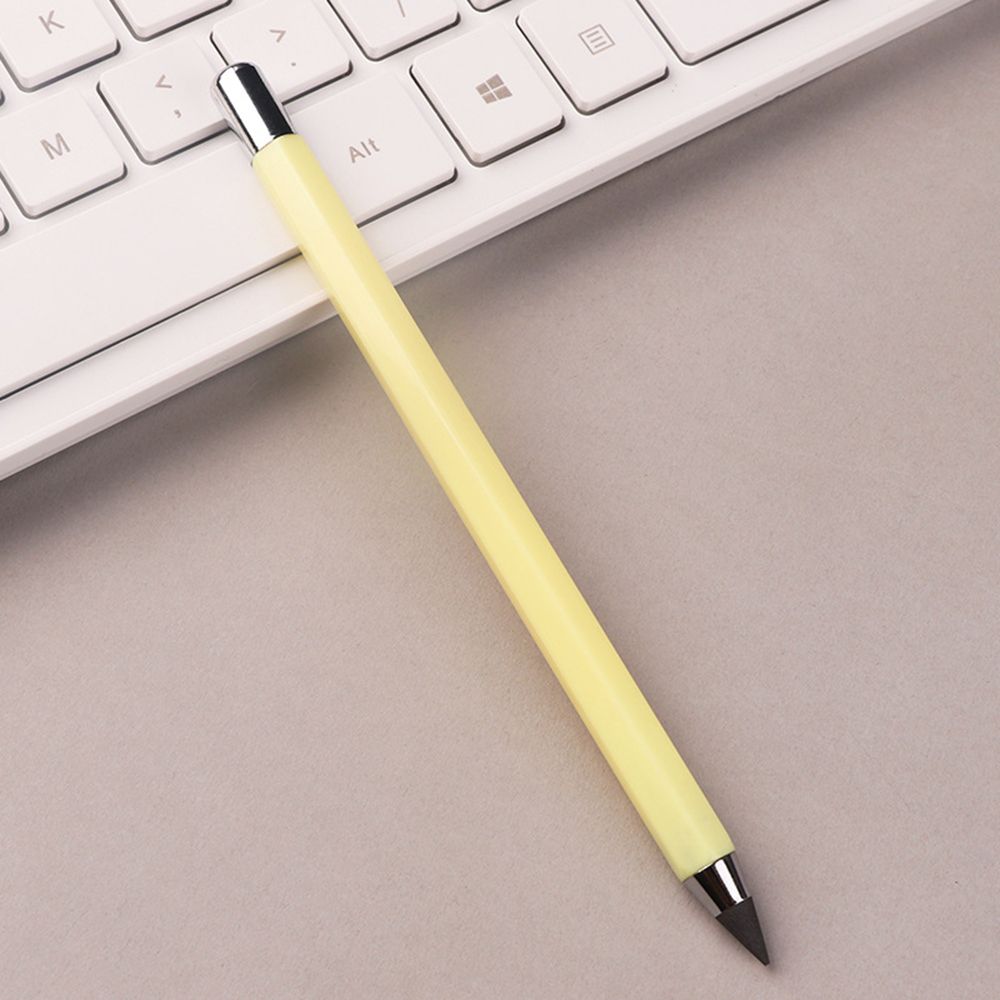 Lápiz eterno de creatividad, sin tinta, escritura ilimitada, respetuoso con el medio ambiente, bolígrafo de firma, papelería de oficina, estudiantes: Yellow