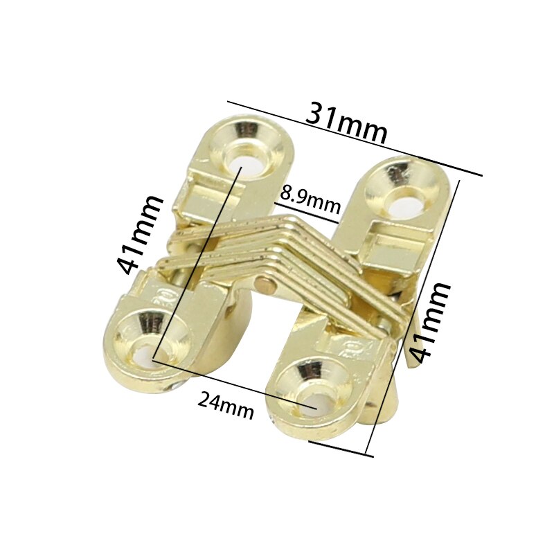 Bisagras ocultas de puerta plegable Invisible, bisagras ocultas de siete tamaños para herrajes para mobiliario de cocina, puertas pesadas, puerta plegable, 4 Uds.: Gold