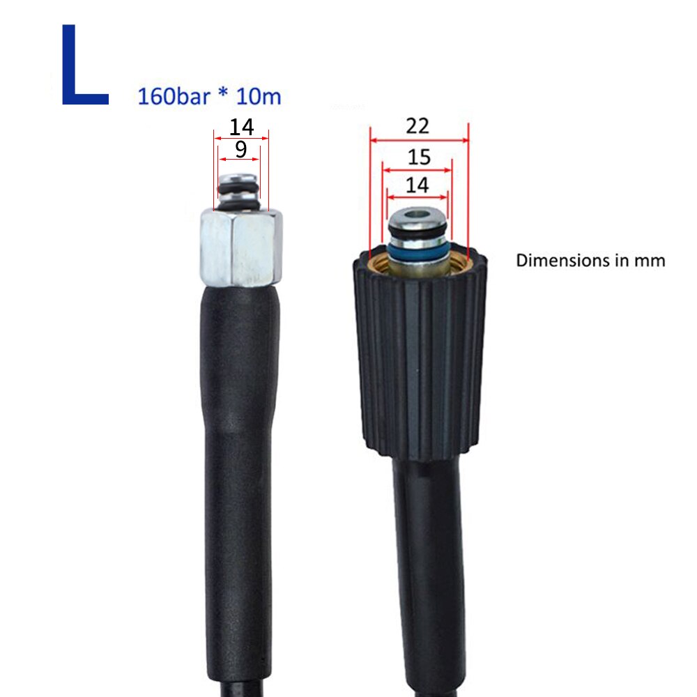 Manguera para lavado de coche de alta presión de 10 metros de largo, manga para lavar, limpieza, extensión, compatible con Bort, Hammer, Huter, Kohler, Daewoo, Sterwins: Morado
