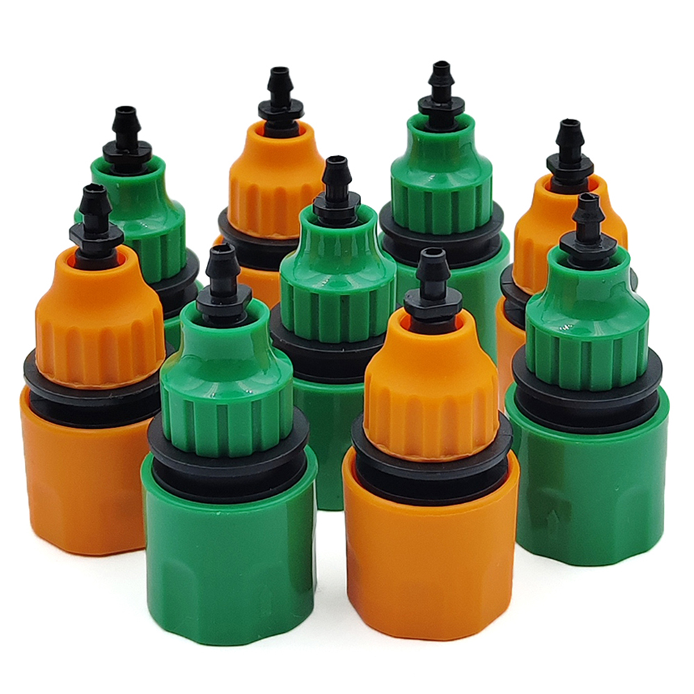WUJIE Adattatore ad innesto rapido da 2 pezzi con connettore spinato da 1/4 (ID 4 mm) o 3/8 pollici (8 mm) per irrigazione giardino irrigazione serra
