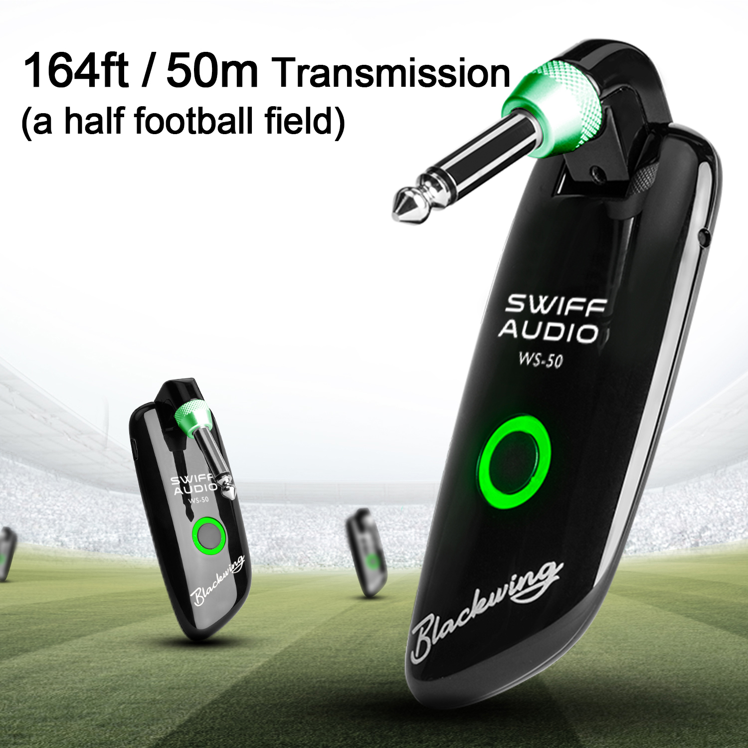 SWIFF WS-50 UHF guitarra Digital transmisor inalámbrico + sistema receptor batería recargable incorporada para guitarra eléctrica bajo