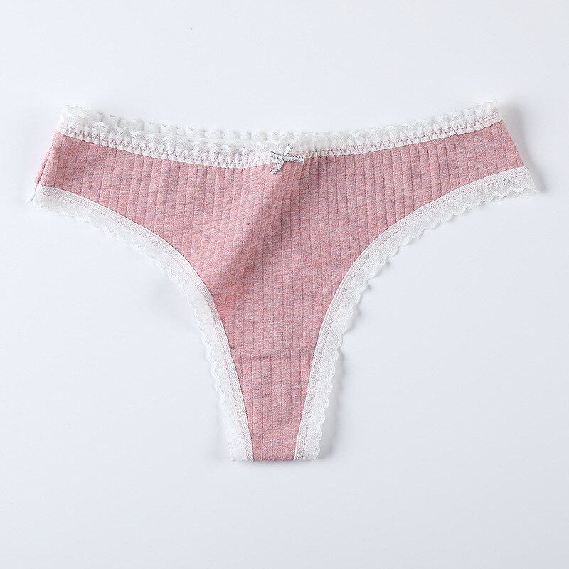 Women Panties G-String Underwear Lace Thong Sexy Cotton Panties Ladies Soft Lingerie Low Rise Panty Athletic Yoga Shorts: pink / L