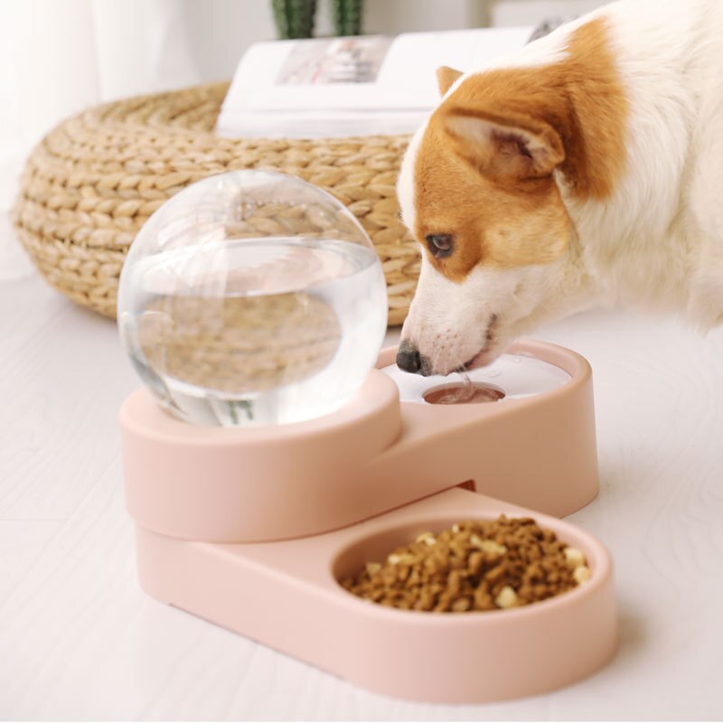 Pet Large Capacity Automatic Bubble Feeder Dog Cat Dish Water Fountain Drinking Bowl Auto Dispenser Food Feeding Drinker
