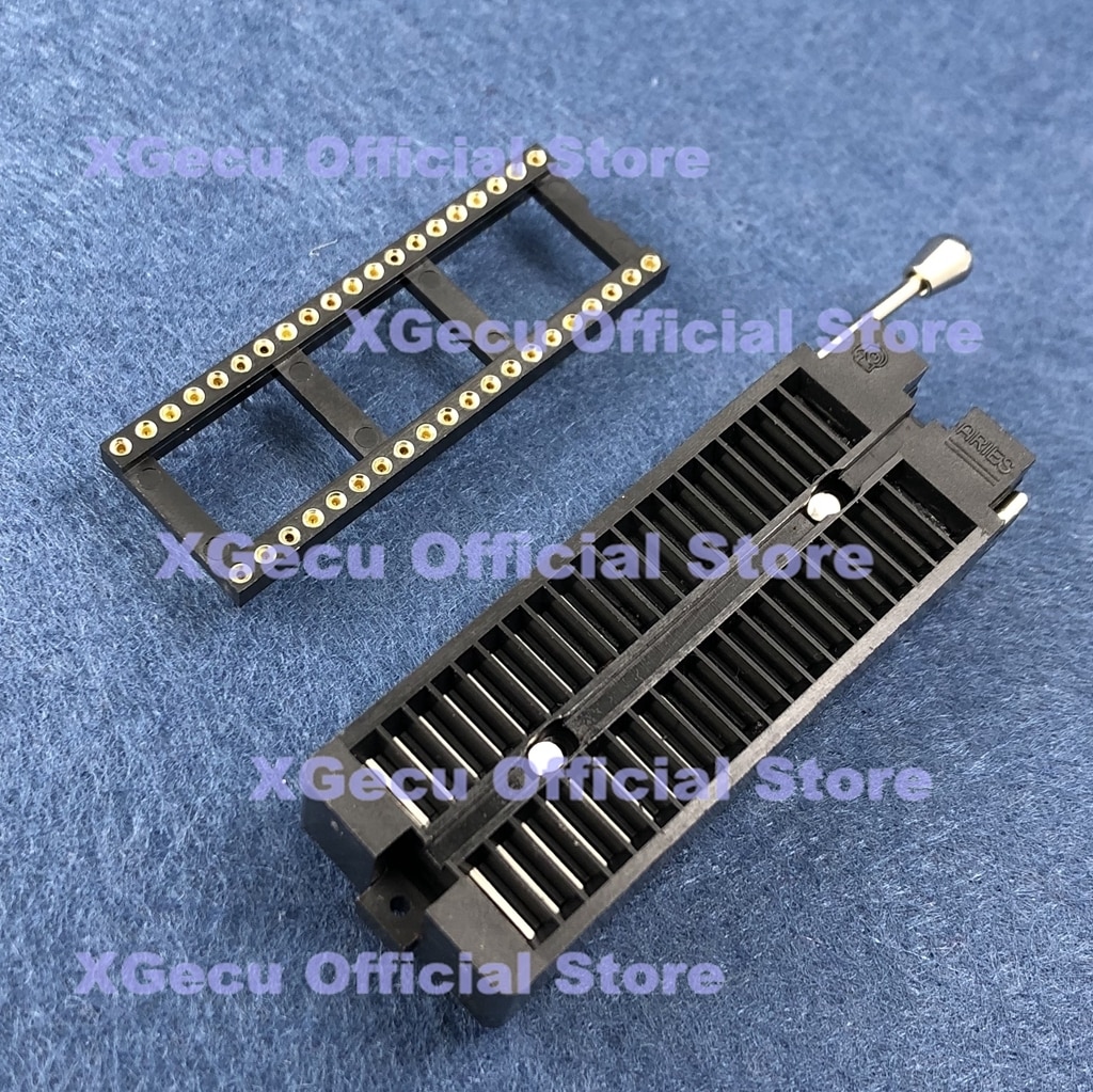 Een Stuks Zwarte 40 Pin Universal Zif Socket Voor Dip Ic Mcu + 40 Pin Ronde Gat Socket