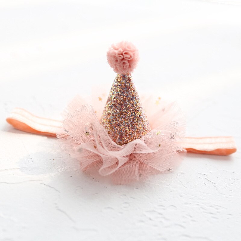 Diademas DE CORONA DE Princesa para niña, diademas de encaje brillante, accesorios para el cabello para niña, sombrero de de cumpleaños, decoración: Pink Headband