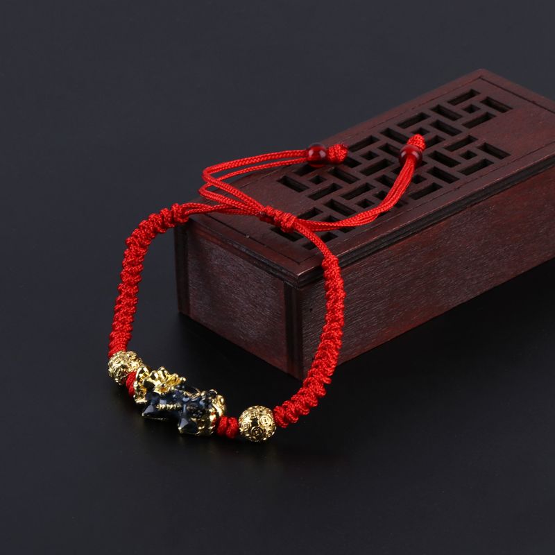 Javrick Pi Xiu Charm Kleurverandering Temperatuur Kabbalah Red String Gevlochten Stemming Armbanden