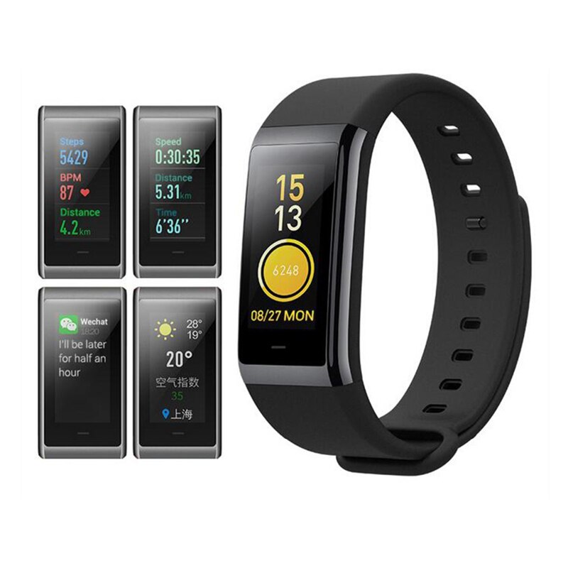 Amazfit band cor 2 smartwatch 5 atm waterdicht 2.5d kleuren roestvrijstalen frame voor android ios huami smartwatch armband