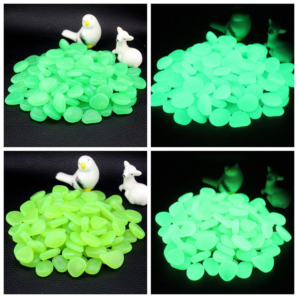 Piedra fluorescente Artificial para acuario, tanque de peces, piedras artificiales luminosas que brillan en la oscuridad, decoración para jardín y Casa, 100 Uds.