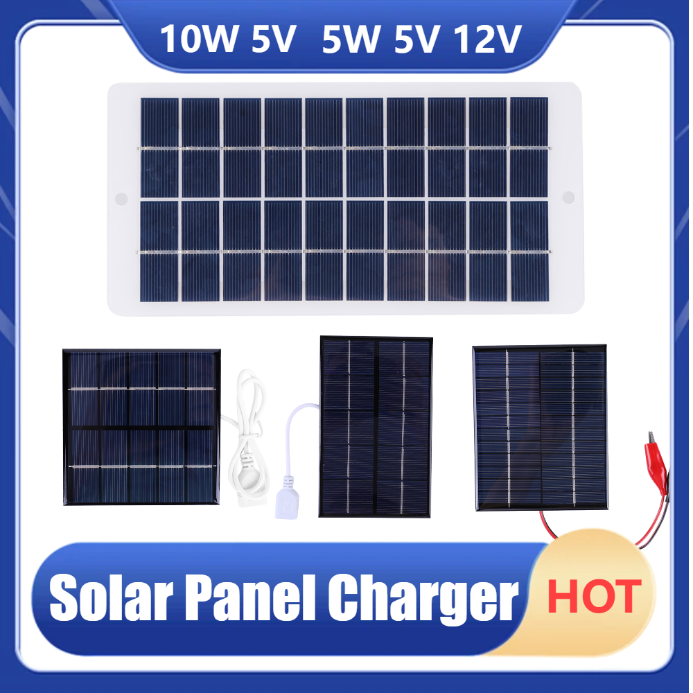 Ładowarka akumulatorów usb, panel słoneczny 10w 5w 5v 12v, przenośna ładowarka akumulatorów słonecznych, lekki, odporny na zarysowania panel słoneczny