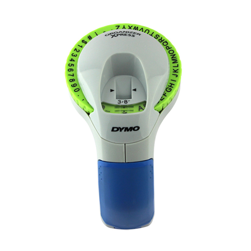 Dymo 12965 manuell etikettmaskin plus 2 st 3d präglingsetiketttejper 9mm vit på svart för dymo maskin manuella etikettskrivare