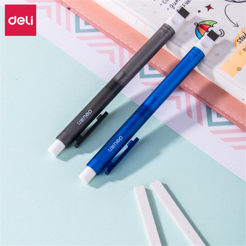 Deli Easily rubber student with a stationery automatic retractable pen eraser clean eraser reffill art Painting Suppli