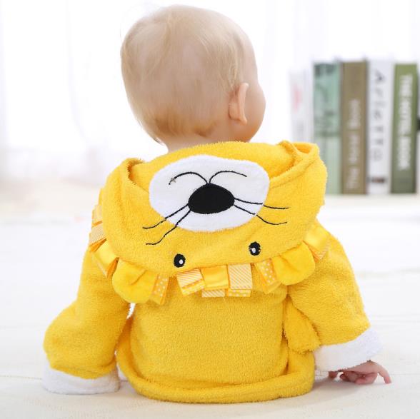 Pasgeboren 0-12 m Baby Gewaden Cartoon Dier Badjassen Hooded Leuke Muis baby sleeper pijama bebe recien nacido pijamas infantil: Lion