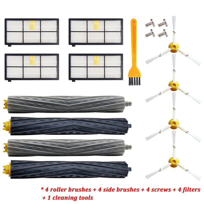 Filter Brush for iRobot Roomba 990 980 960 900 896 890 886 880 880 871 870 865 866 865 860 800 Series Accessories Wheel Kit: HXL6200