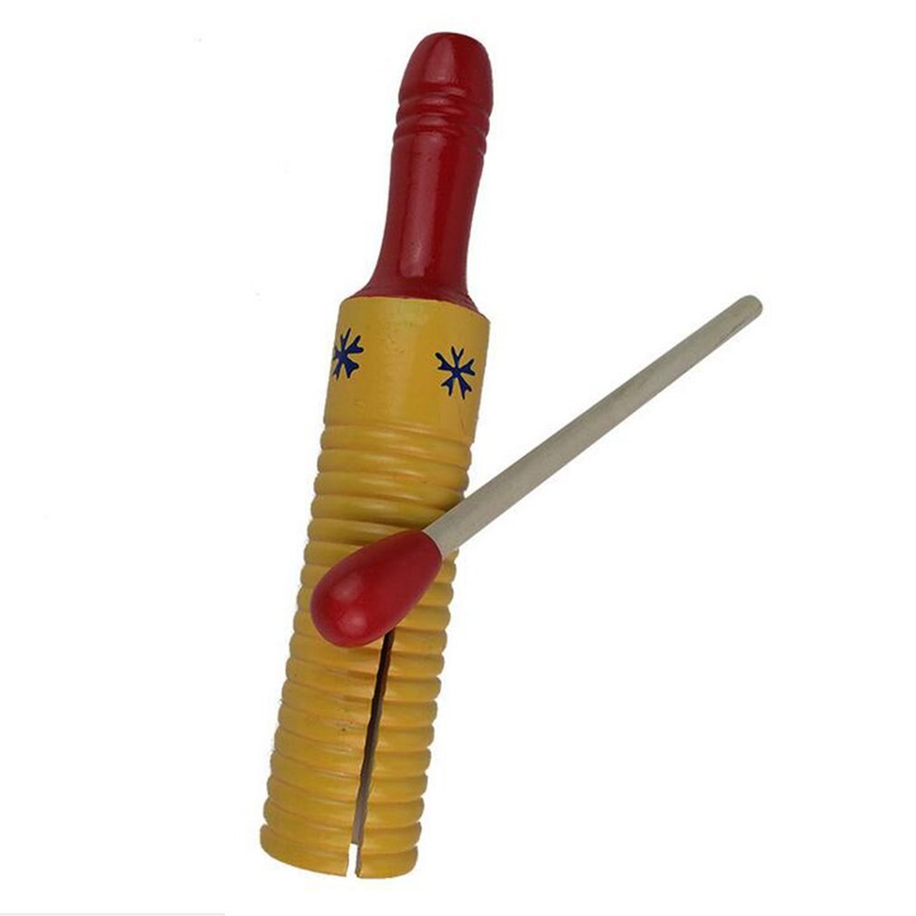 Wooden Guiro Thread Small Single Ring Sound Drum Percussion Instrument