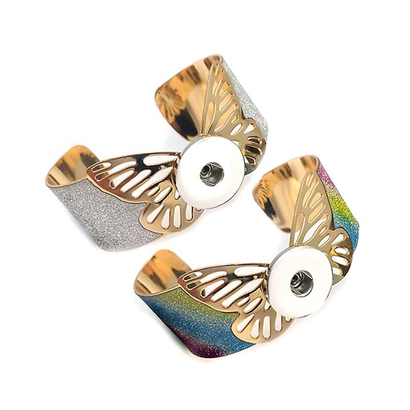 Nubuk 015 przesadzone motyl bransoleta mankiet naramiennik opaska duża bransoletka bransoletka na mankiet 18mm przystawki przycisk bransoletka biżuteria dla kobiet