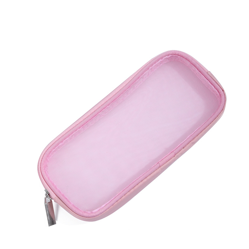 Makeup Brush Travel Case Cosmetic Toiletry Bag Organizer for Men Women Beauty Tools Mesh Kit Pouch Wash Storage Accessories: Pink