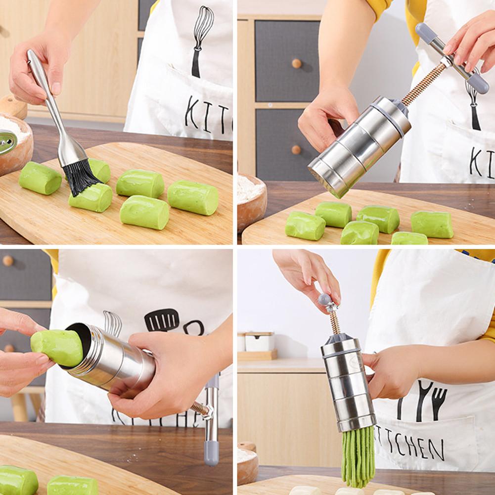 Noodle Maker Household Manual Stainless Steel Pressing Machine Home Kitchen Tools Hollow Noodle Machine Handmade Noodle Machine
