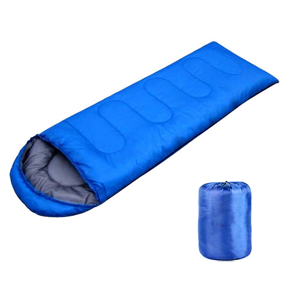 170t tårefast polyester camping sovepose letvægts varm kuvert-type backpacking rejser vandre camping sovepose: Kongeblå