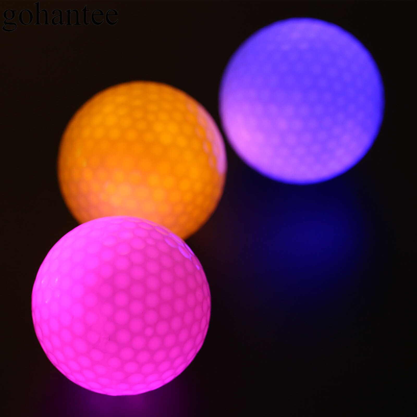Gohantee-12 pelotas de Golf LED con caja, pelota de práctica de Golf de entrenamiento nocturno, 42,6mm (1,67 &quot;) de diámetro Bolas de Golf Surlyn, 6 colores, bolas de