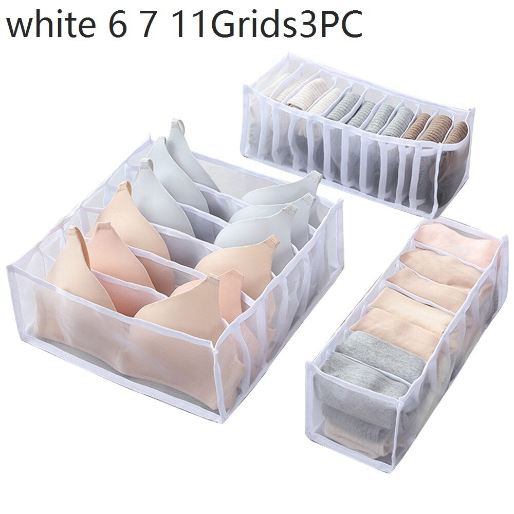 Biancheria intima Deposito scatola Scompartimenti Calzini E Calzettoni reggiseno Mutande Armadio Cassetti Divisori scatola Scatola di Immagazzinaggio Armadio Risparmiare Spazio di Divisori per Cassetti: white1set