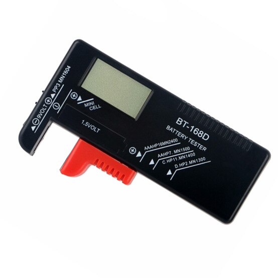 Digital Lithium Battery Capacity Tester Checkered load analyzer Display Check AAA AA Button Cell Universal test: BT-168D