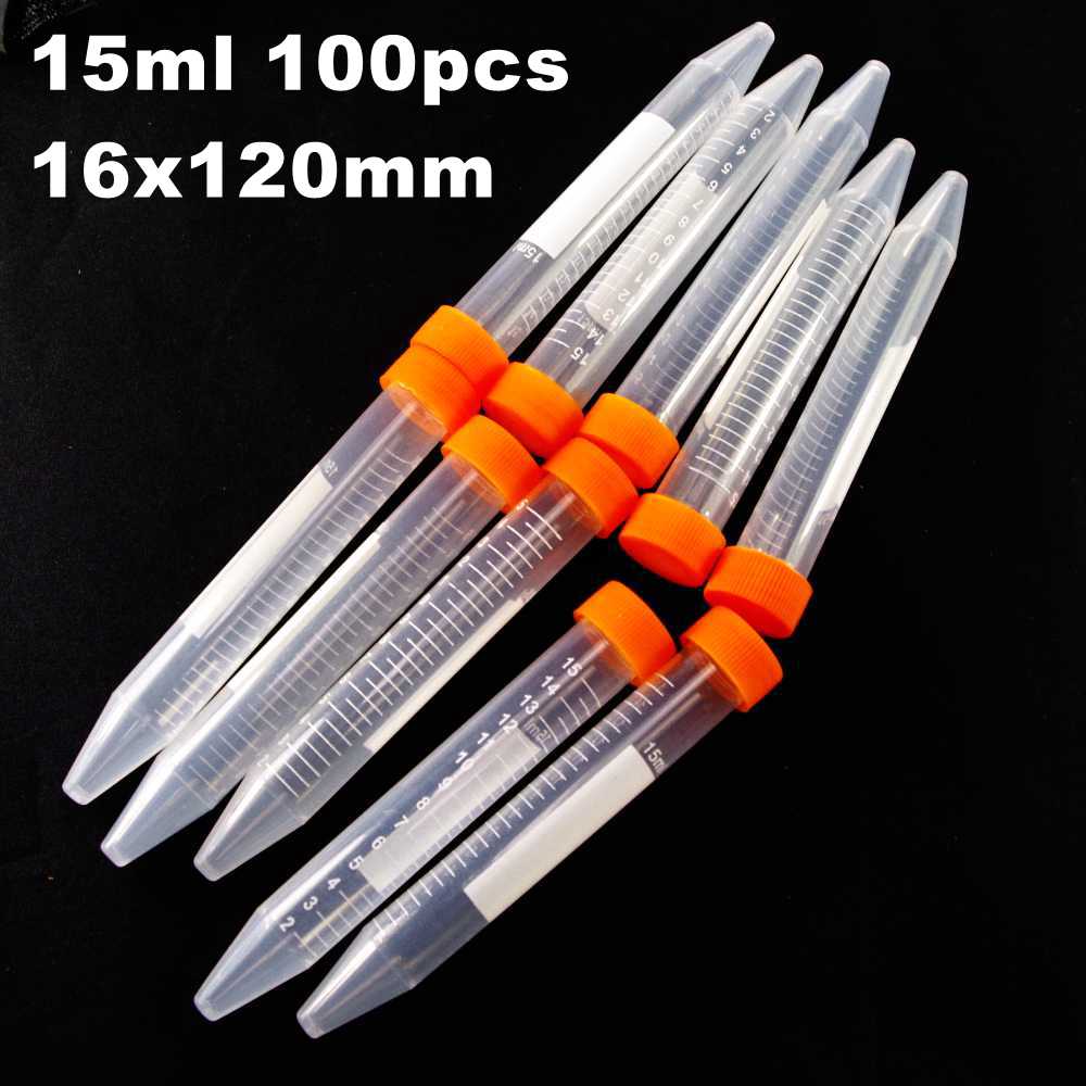 0.2/0.5/1.5/2/5/7/10/20/50/120ml Lab Plastic Centrifuge Tube EP Tube PCR Tube Sample Specimen Laboratory Teaching: 15ml