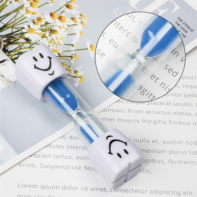 Kids Toothbrush Time Smiley Sand Timer For Brushing Kids Teeth Cartoon Smile Hourglass Brushing Timer 2 Minutes Blue