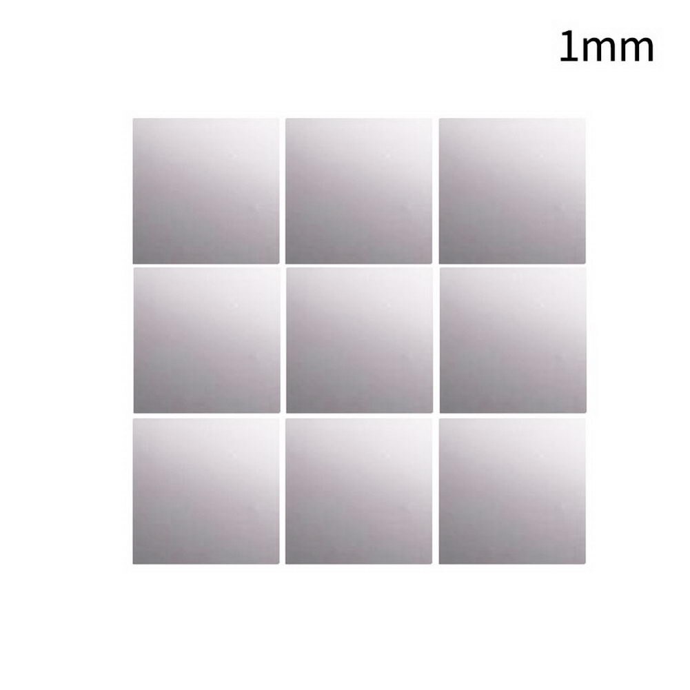Stickers muraux miroir carré PI6 15x15 cm | Miroir carré auto-adhésif, décoration de la maison, du salon, de la chambre à coucher et du couloir: 1mm  9pcs
