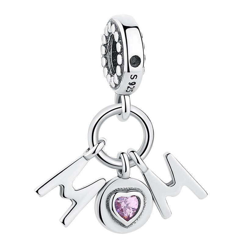 Silver Charms Fit Original Charm Bracelet Necklace 925 Sterling Silver Tree Love Heart European Charms Beads DIY Jewelry: PY1755