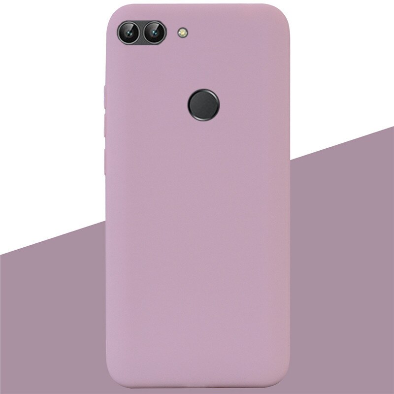 For Huawei P Smart Case TPU Soft Silicone Candy color Back Cover Phone Case For Huawei P Smart FIG-LX1 PSmart Case Fundas: 15 Lotus Pink