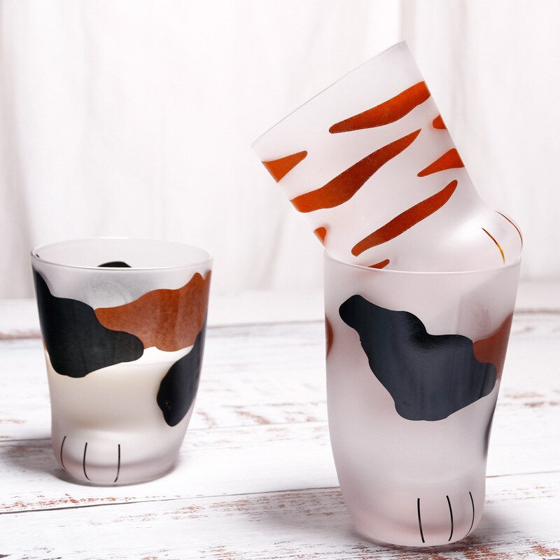 Varmebestandig glass kattepote kopp kattfot kopp kattfot kopp melk kopp kattben søte glassglasskopper