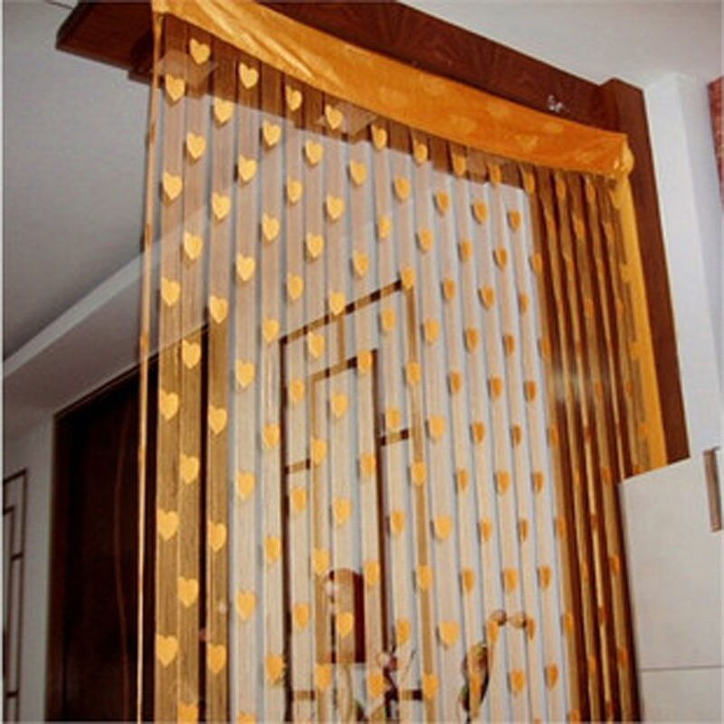 Goedkoopste String Gordijn voor Woonkamer Deur Kwastje Screen Room Divider Blind Venster Drape Hart Panel Chinese Gordijnen: Orange