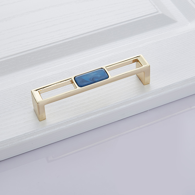 Blaue nordische Marmorschale, Schrankgriff, Knöpfe, Schublade und Kleiderschrank, Möbelbeschläge, 96 mm, 128 mm: Silber