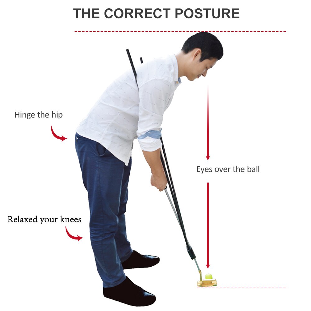 Golf Putting Training Aid-Putter de entrenamiento de Golf se adhiere a la mayoría de los correctores de Swing de Golf de eje de Putter