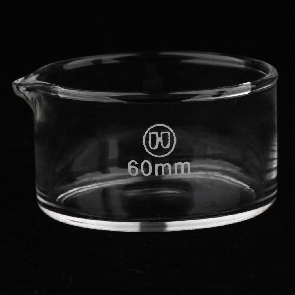2 Pieces 60mm Reusable Glass Crystallizing Dishes, Borosilicate